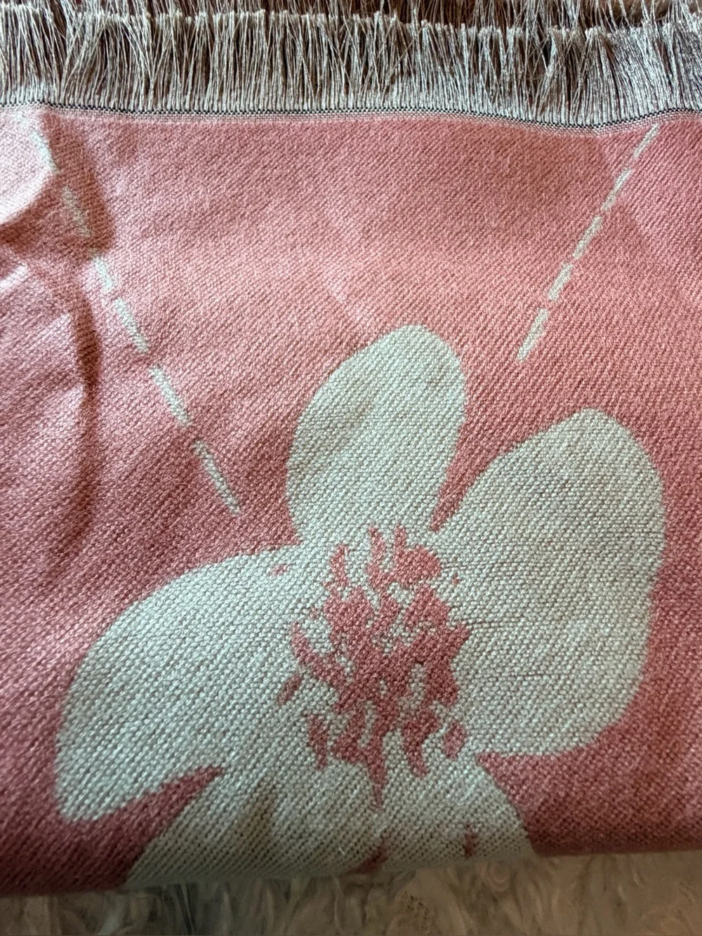 Pink Floral Soft Pink Scarf